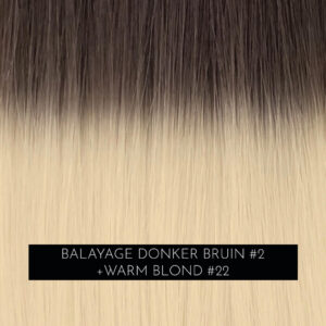 Gelaagd model – 250 gram - 60cm, balayage-donker-bruin-met-warm-blond